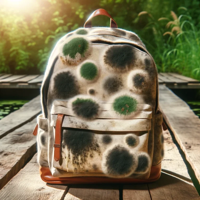backpack showing visible mold spots