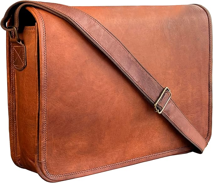 14-inch Goat Leather Messenger