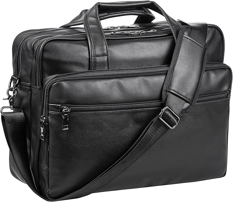 17.3-inch Leather Laptop Messenger