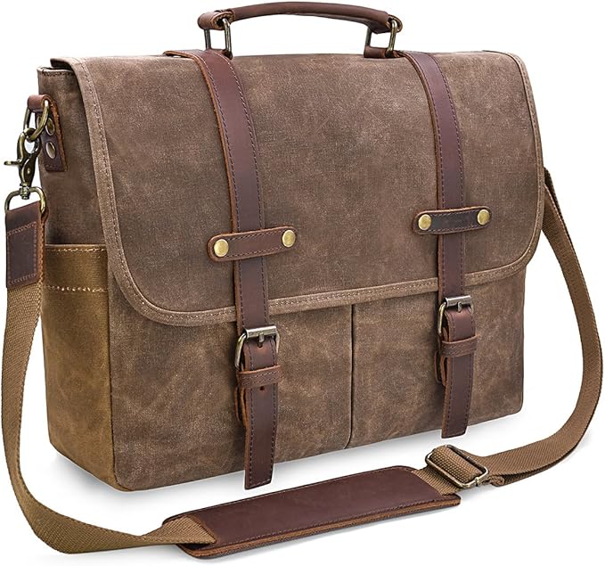 15.6-inch Waxed Canvas Messenger