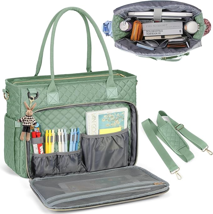 Mint Green Nurse Tote with Insulated Pockets