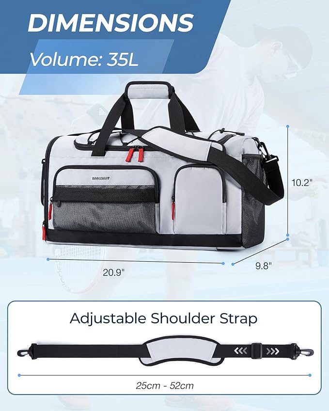 Dimensions of sports duffel backpack