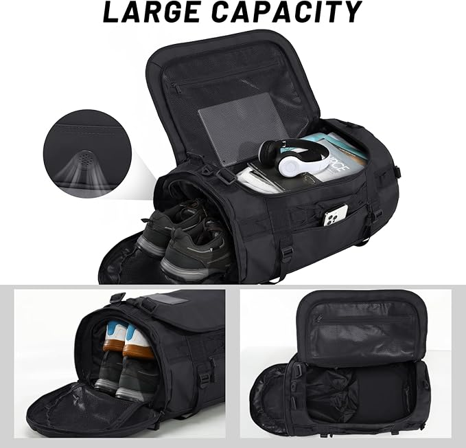 Storage options of heavy duty duffel